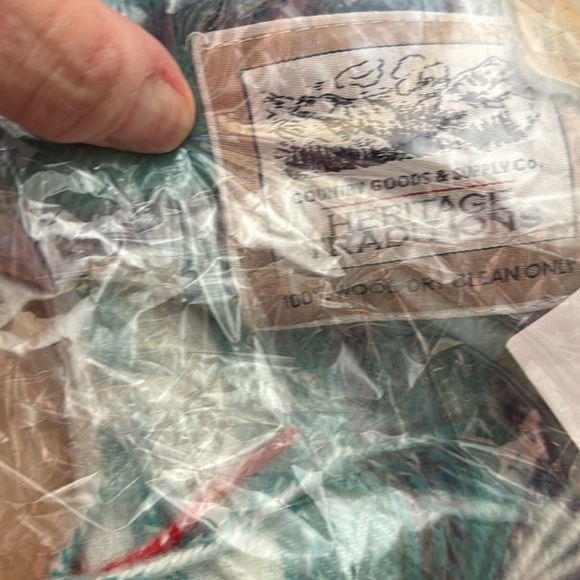 Carrolls Designs Black Watch Wool Scarf with Turquoise, Blue Red Tartan plaid - Picture 4 of 4